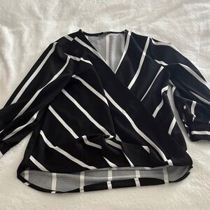 Banana Republic Black and White Wrap Blouse